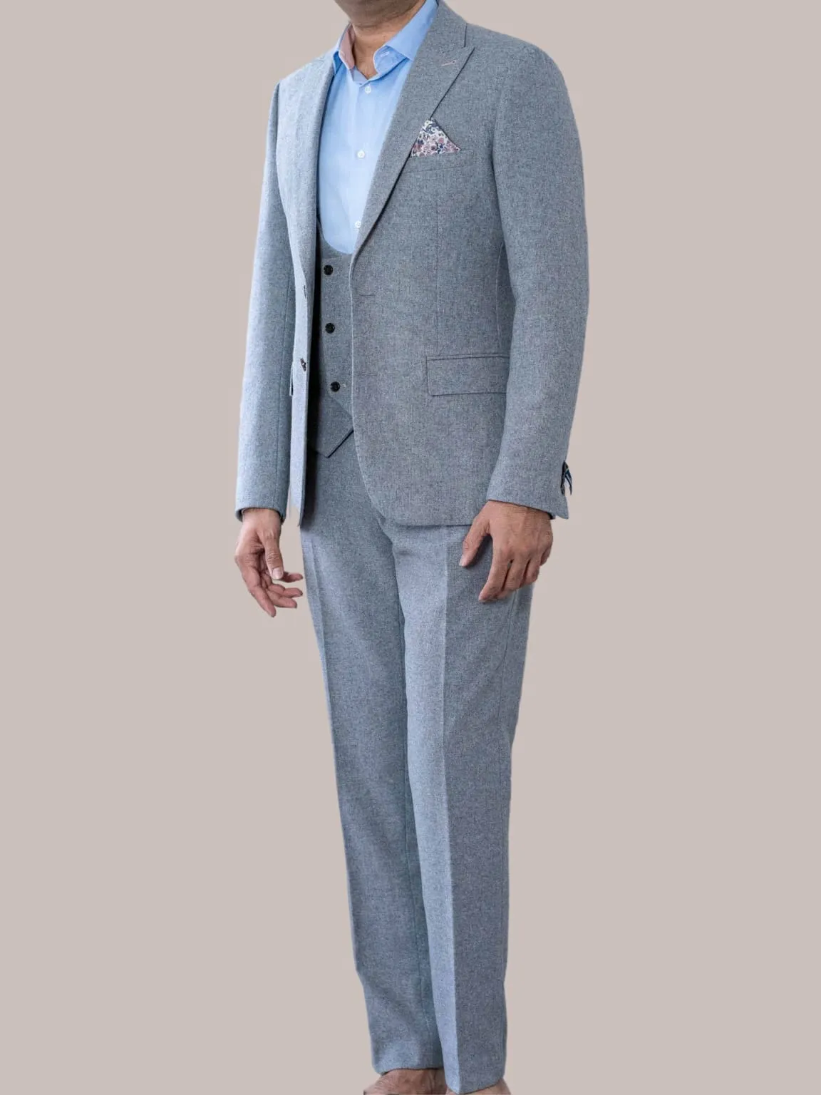 Harry Brown Ralph Grey Flannel 3 Piece Suit