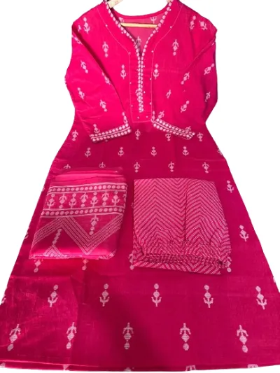 Pink Cotton Ethnic Summer Special Salwar Suit Set