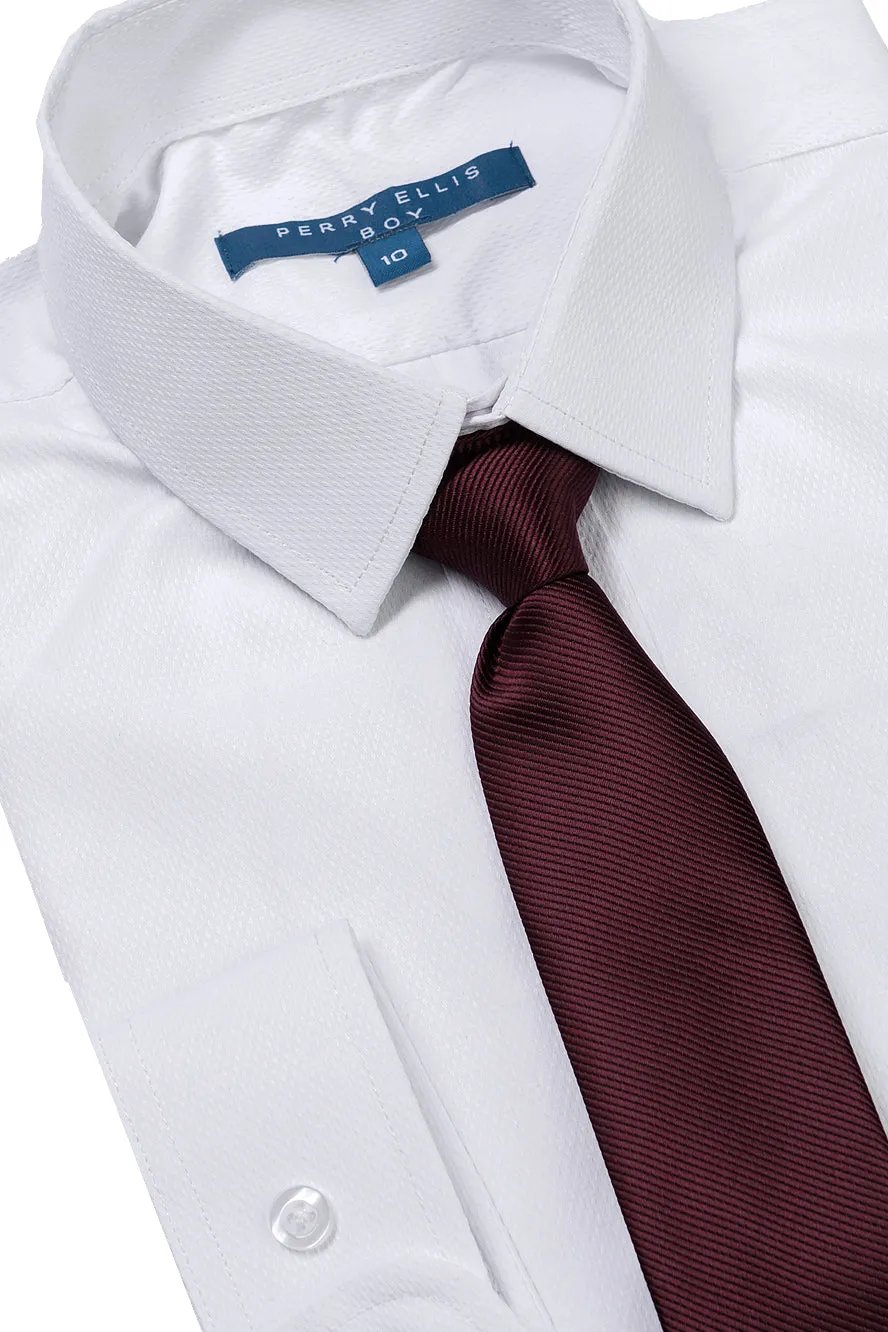 "Noah" Perry Ellis Kids Burgundy Suit (5-Piece Set)