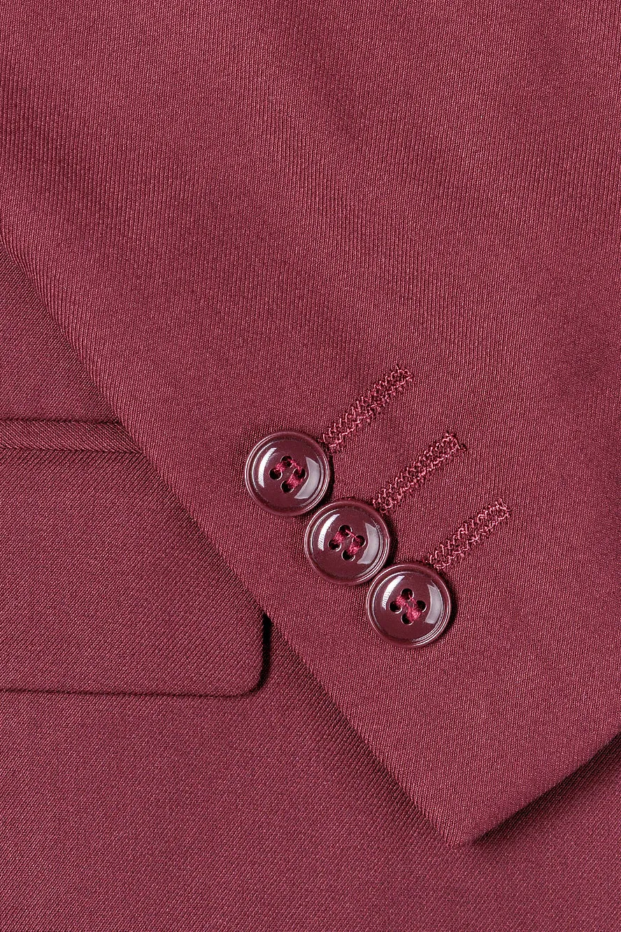 "Noah" Perry Ellis Kids Burgundy Suit (5-Piece Set)
