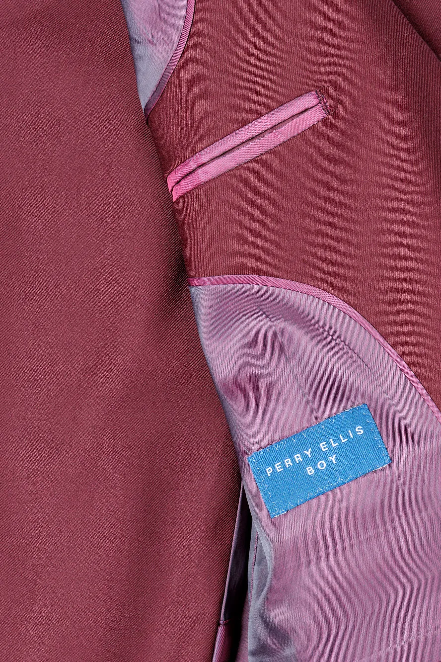 "Noah" Perry Ellis Kids Burgundy Suit (5-Piece Set)