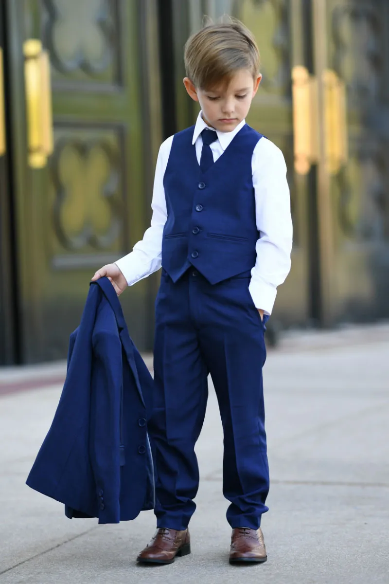 "Stanford" Kids Ink Blue Suit (5-Piece Set)