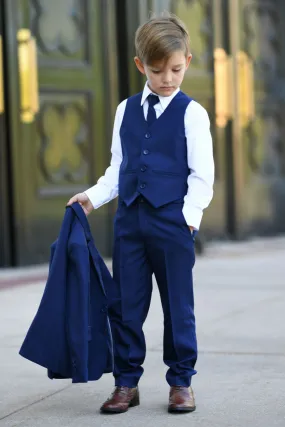 "Stanford" Kids Ink Blue Suit (5-Piece Set)