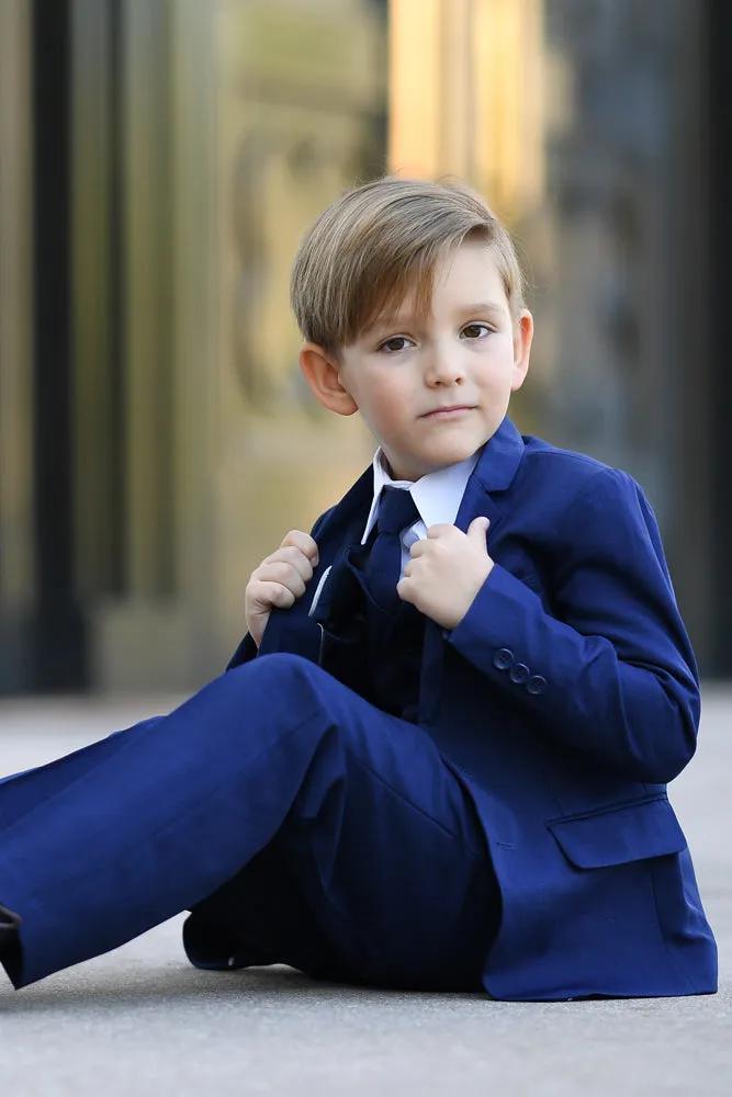 "Stanford" Kids Ink Blue Suit (5-Piece Set)