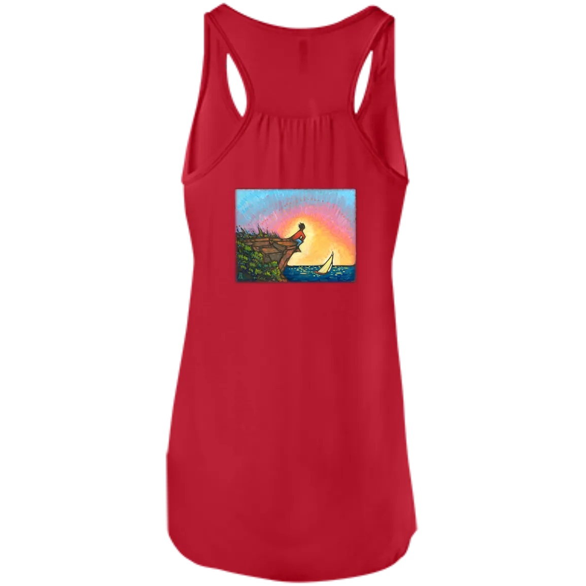 "The Adventurer" - printed on the back – Bella Canvas Flowy Racerback Tank