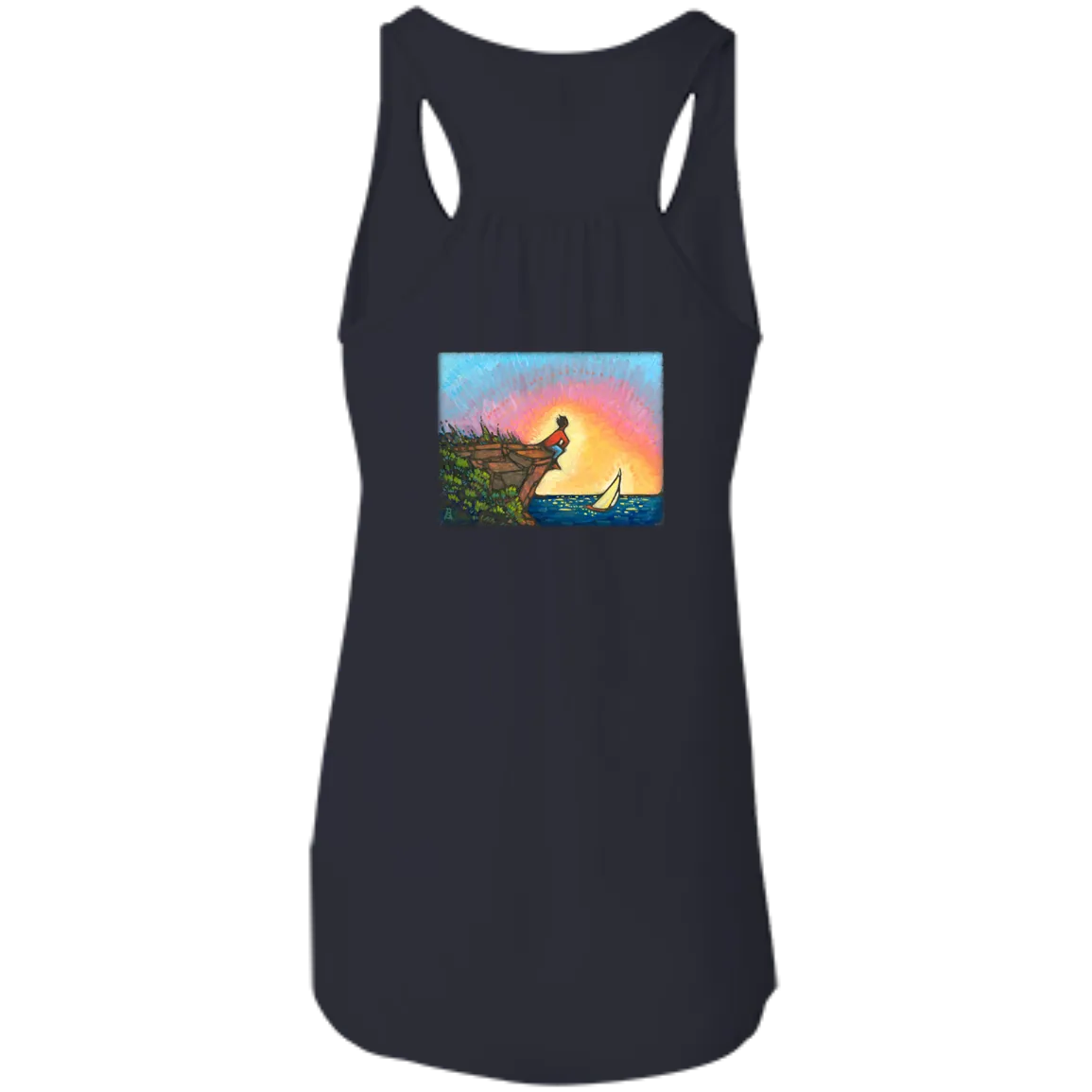 "The Adventurer" - printed on the back – Bella Canvas Flowy Racerback Tank