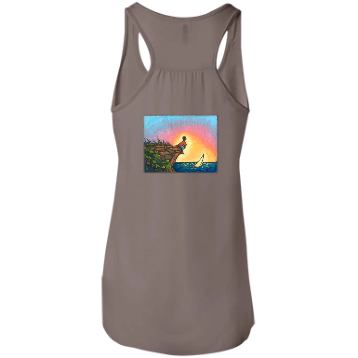"The Adventurer" - printed on the back – Bella Canvas Flowy Racerback Tank