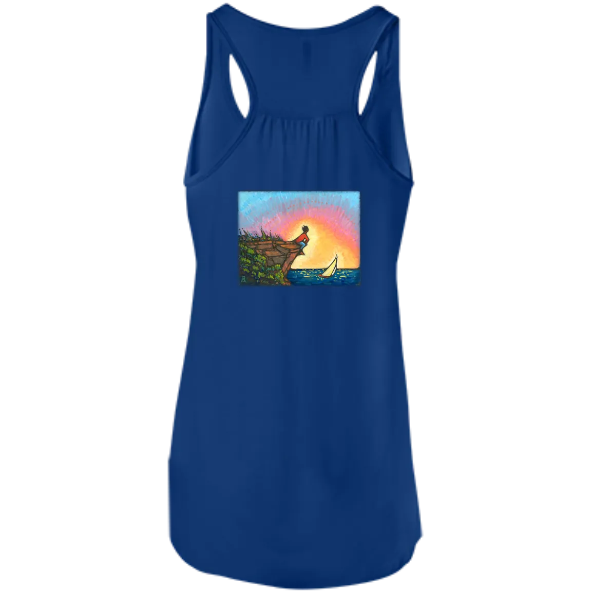 "The Adventurer" - printed on the back – Bella Canvas Flowy Racerback Tank