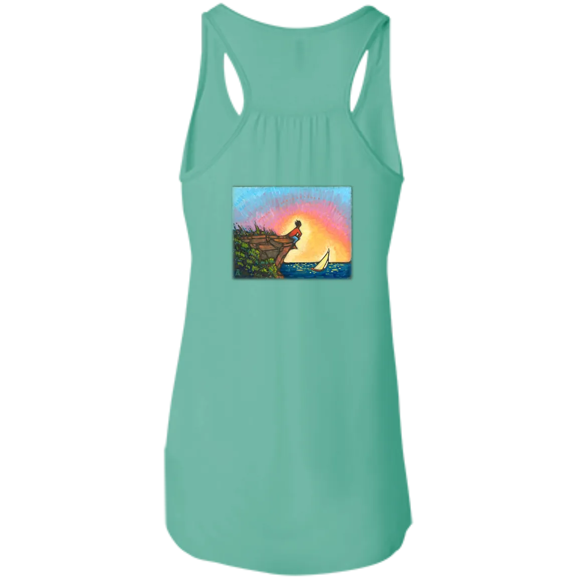 "The Adventurer" - printed on the back – Bella Canvas Flowy Racerback Tank